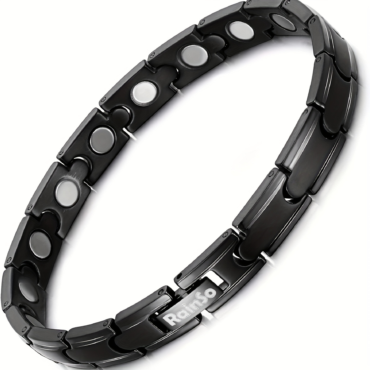 Men's Titanium Bracelet - Adjustable Size Design, Includes Box And Adjustment Tool, Suitable For Holiday & Birthday Gifts (black)