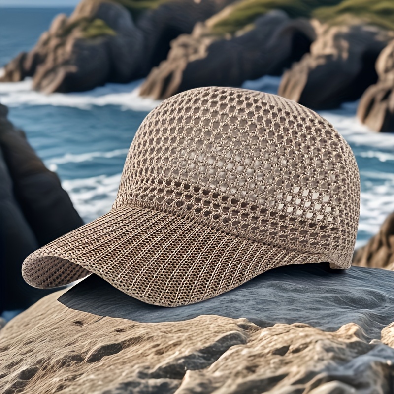 TEMU Gorra de béisbol con visera para sol para , sombrero de pescador con malla transpirable, tamaño ajustable, adecuada para viajes al , playa,