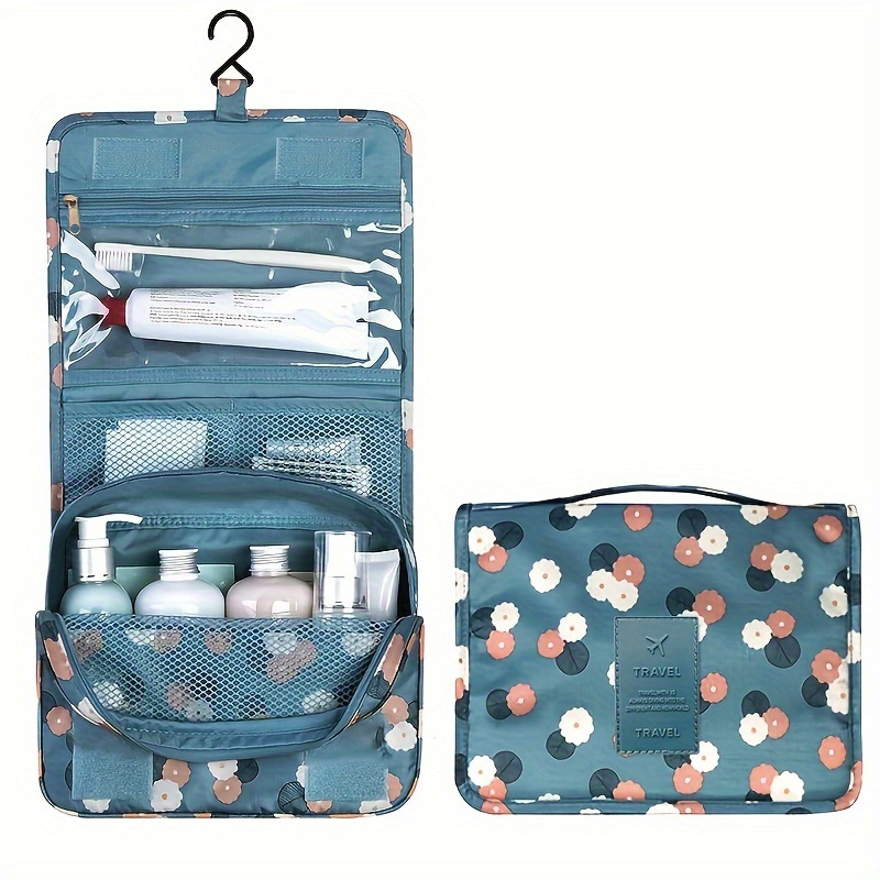 TEMU Versatile Portable Toiletry & Cosmetic Organizer - Durable Polyester, Unfinished Design, Travel, Miscellaneous Storage