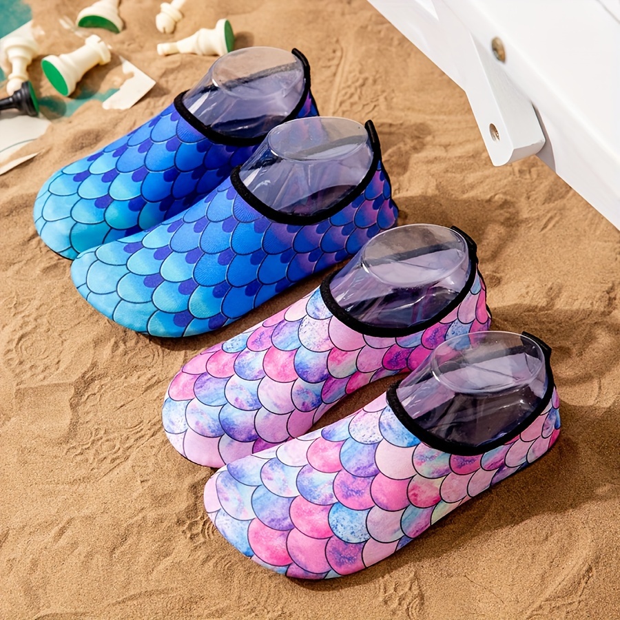 Mermaid Scale Print Water Shoes Breathable Quick dry Aqua Temu