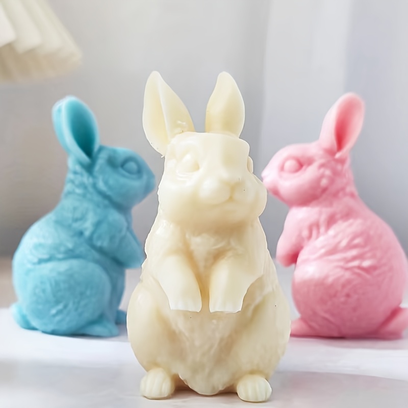 

1 Set Easter Bunny Silicone Mold For Aromatherapy Candles And Plaster Decor, Diy Craft Rectangular Shape, Silicone Material