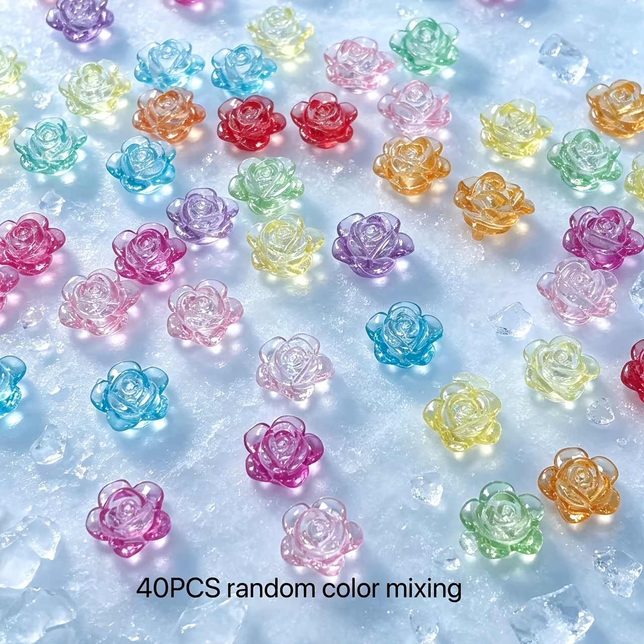 TEMU 40pz Perle di Colorate in Acrilico a Forma , Assortimento Casuale, Adatte per di Gioielli, Braccialetti, Orecchini, Collane e Artigianato
