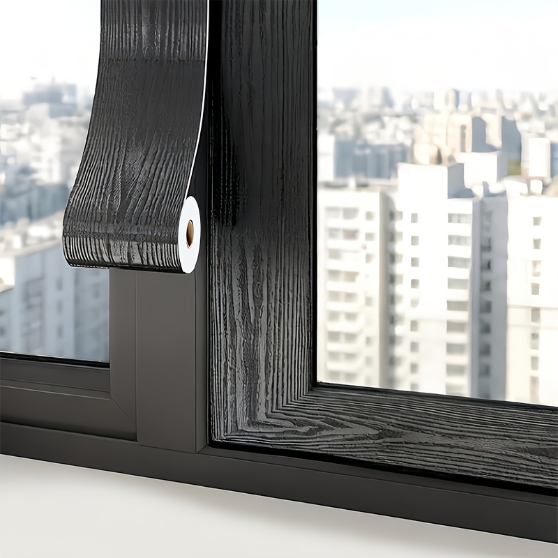TEMU 1 Roll Of Luxurious Wood Grain Window Frame Edge Sticker, Tear Off And Paste, Waterproof Pvc Material, Suitable For Window Frame Decoration,