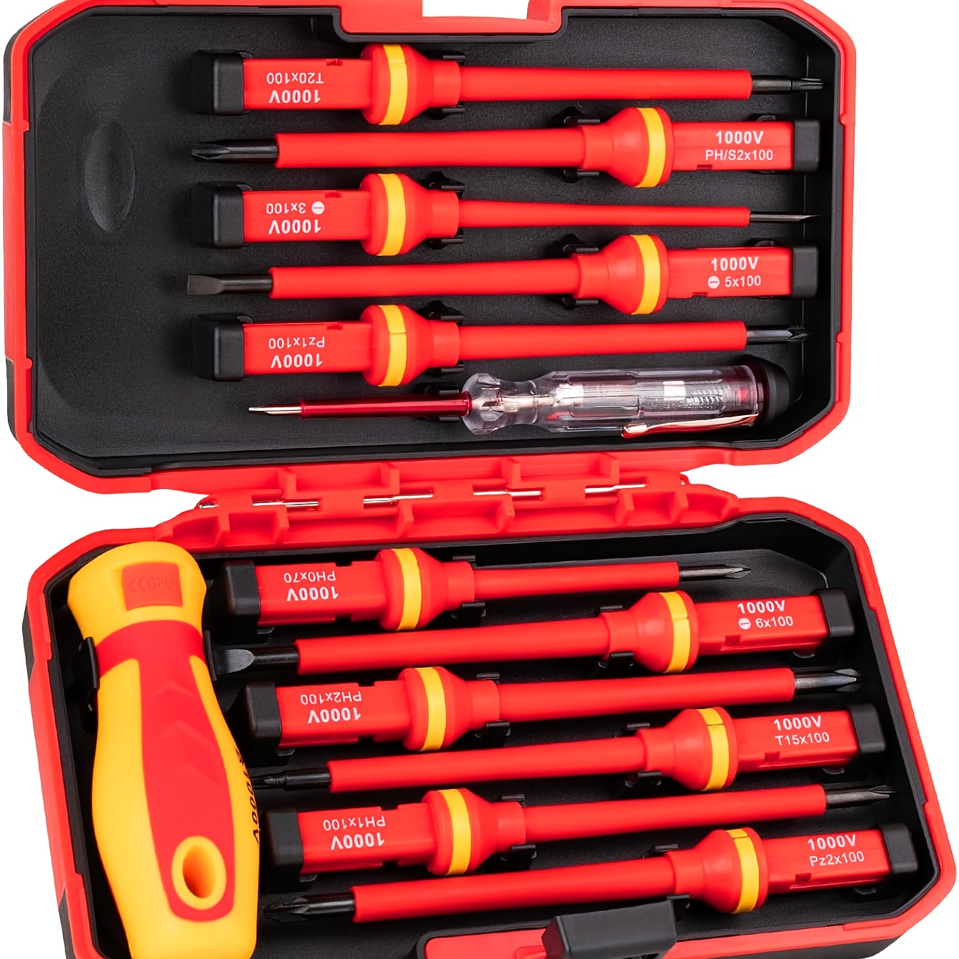 professional insulation electrician screwdriver set   cr v magnetic tip power tool suitable for electricians slotting cross grid and heart shaped integrated industrial and   kits
