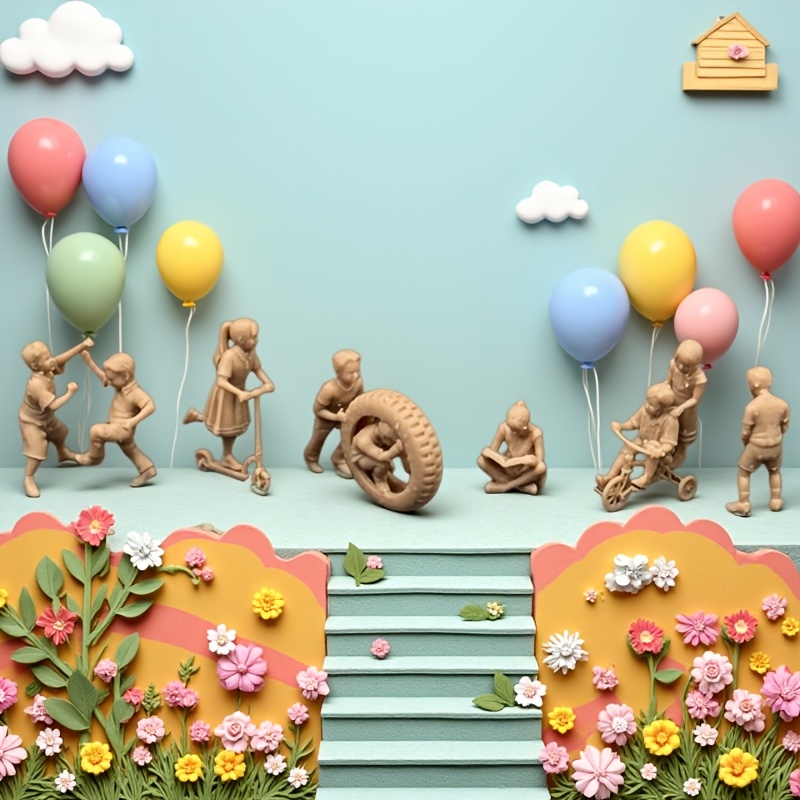 item picture 1 72 scale 1 87 ho scale 9 figures playing and frolicking scene model unpainted miniature resin model kit suitable for city diorama decoration and creative desktop ornaments