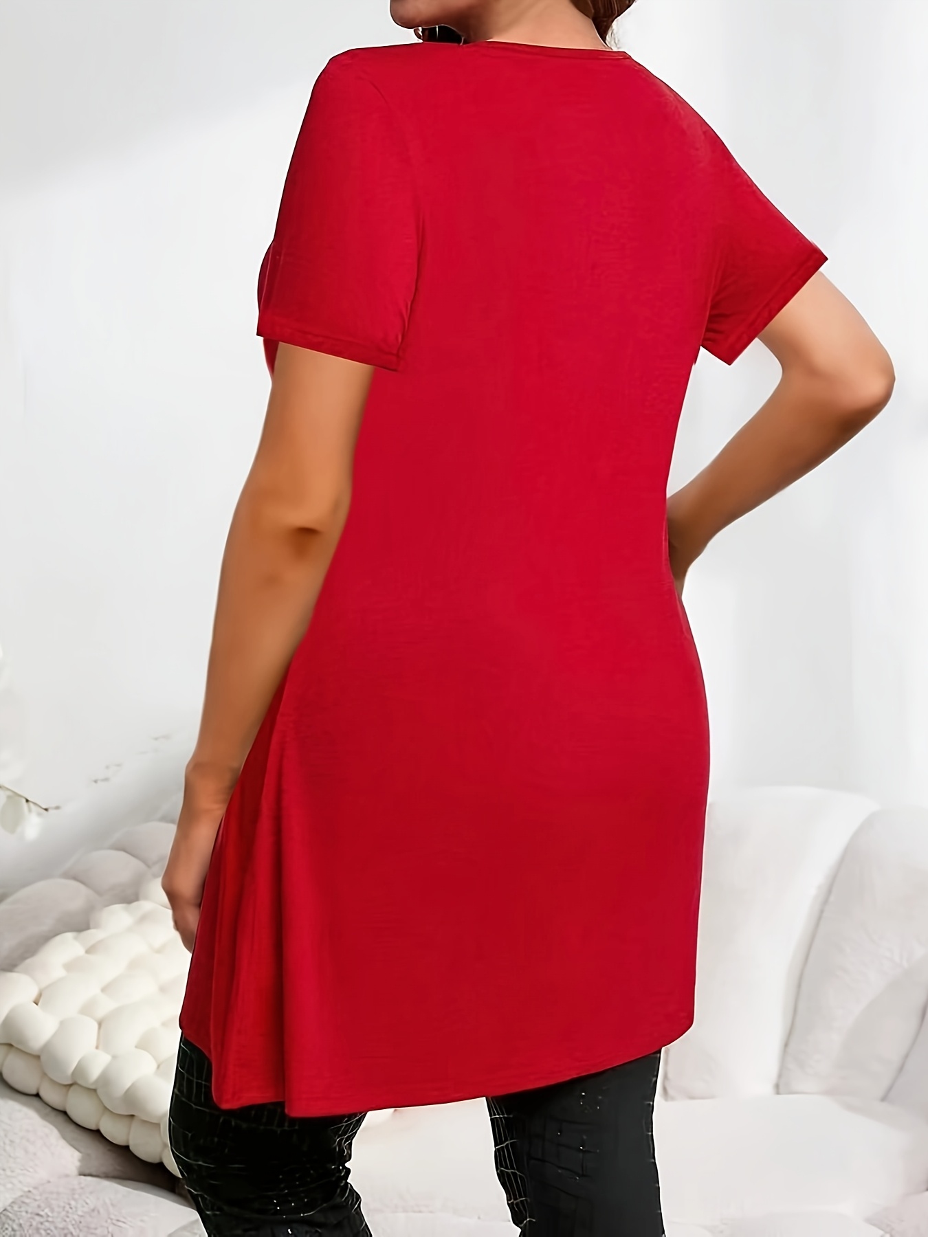 chinese dress ladies KORSIS Women Long Sleeve Tops T-Shirt Dress Round Neck Casual A-Line Loose  Vocation Fall Winter Dress Whith Pockets Black S at Amazon Women's Clothing  store main image 0