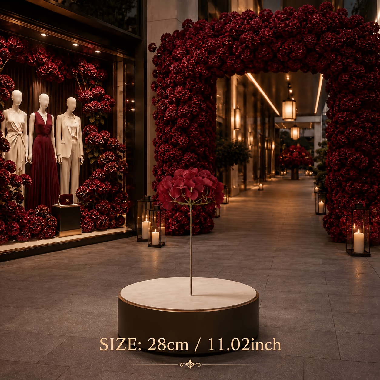 TEMU 9pcs Realistic Flower Set - Burgundy Artificial With Wire Stems | Ideal For , Home Decor/party, Mother's Day, Spring, Valentine's Day Artificial