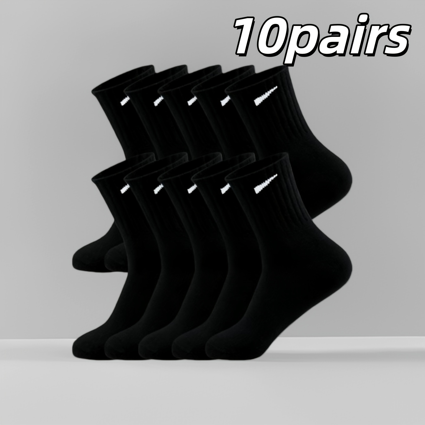 TEMU Lot de 10 paires de chaussettes de sport unisexes, couleur unie, couleurs aléatoires disponibles, chaussettes , chaussettes de , chaussettes de