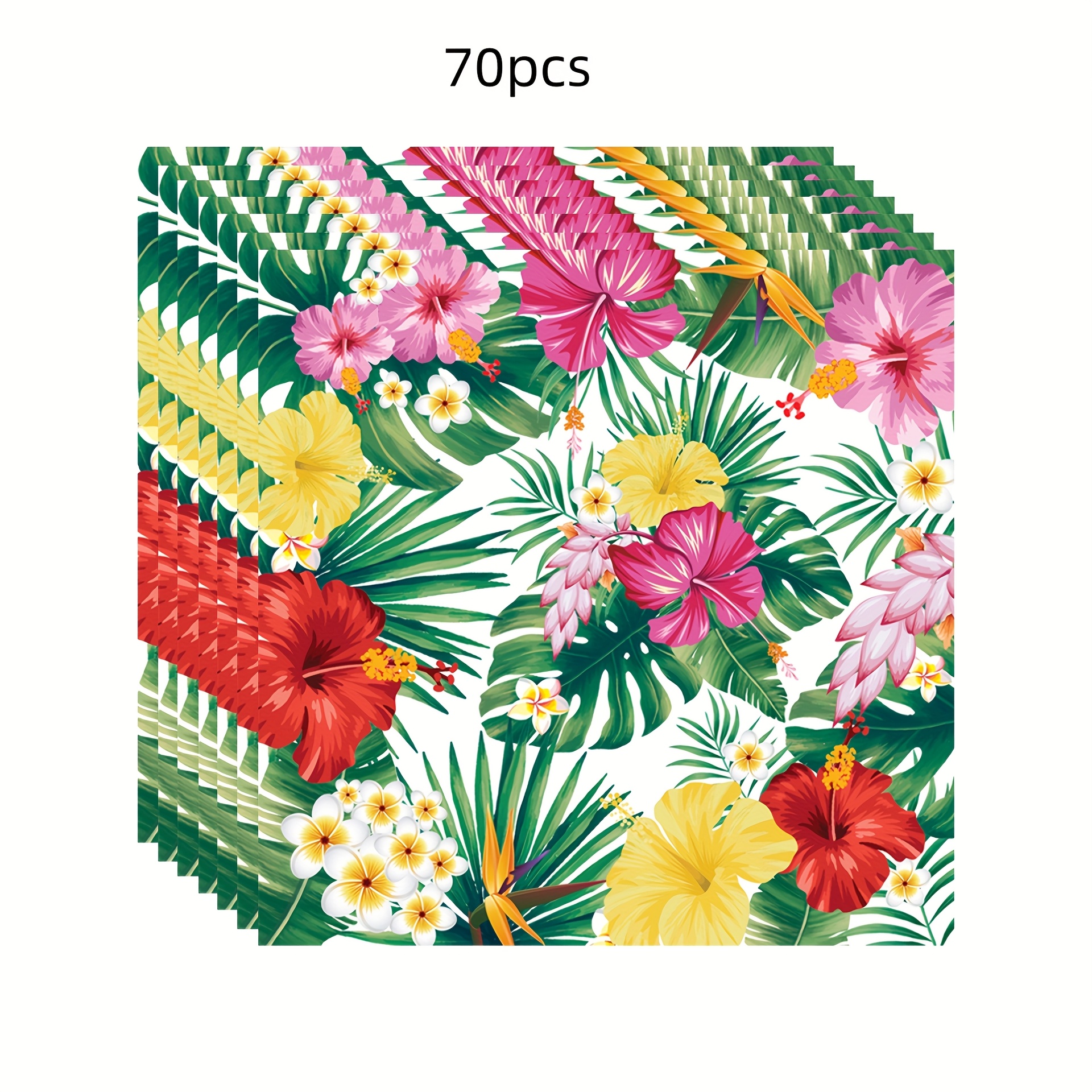 E-shop 70-teiliges Set Hawaii-Motto Party Servietten - Tropische Palmen Happy Birthday Deko Partyservetts – Ideal für Hawaiiparty, Feiern