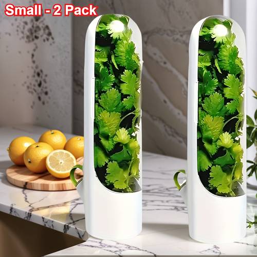 2 pack 1 pack refrigerator herb keeper box with large fresh storage container prolongs herb freshness up to 3 weeks than container storage fridge for parsley mint basil greens must have kitchen