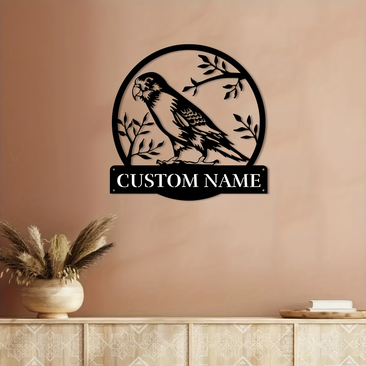 Custom Parrot Wall Art, Personalised Metal Decoration