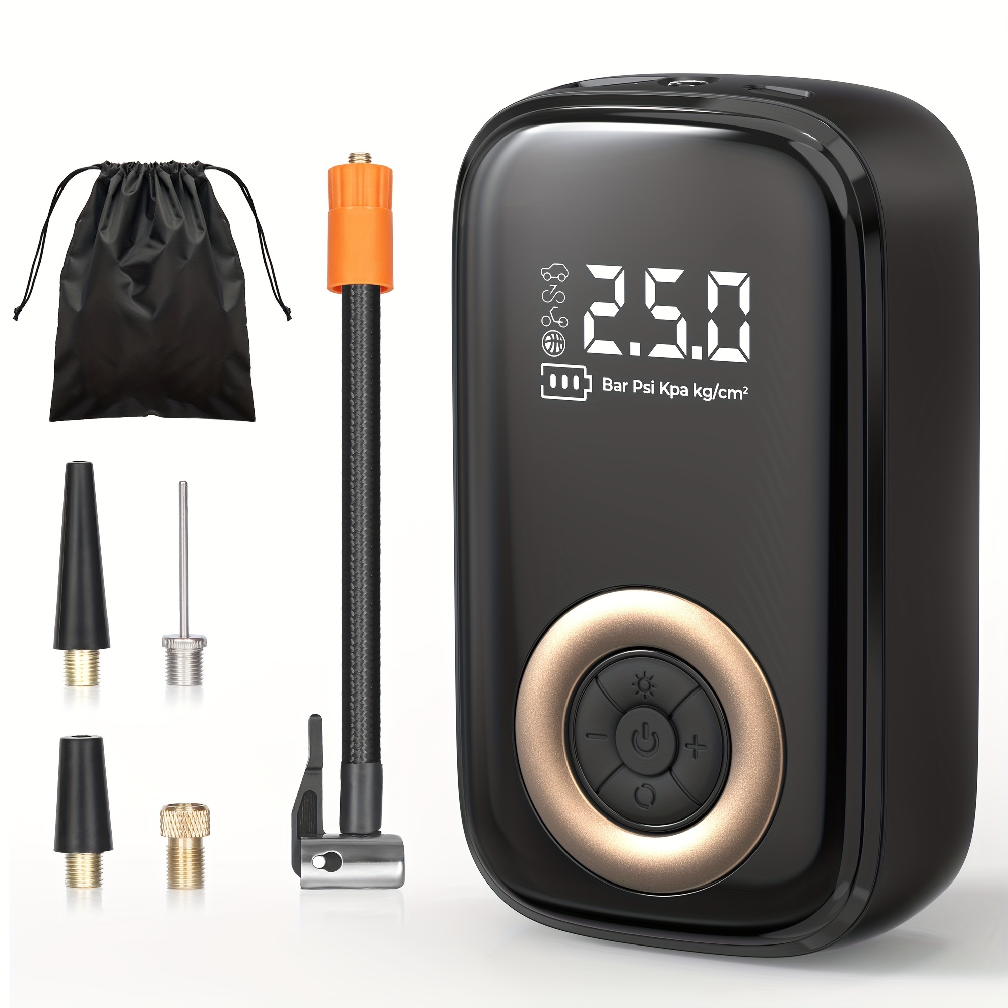 Compresseur Air Portable 150 PSI - Gonfleur Pneus Sans Fil, Avec écran Numérique, LED, Arrêt Auto