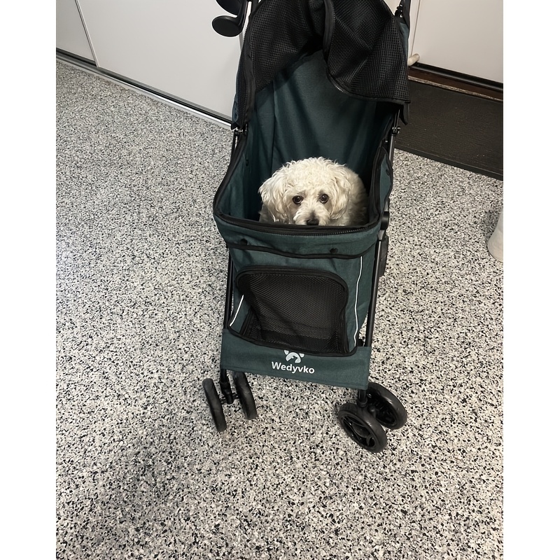 Dog Stroller for Small Dogs and Cats with Storage Basket