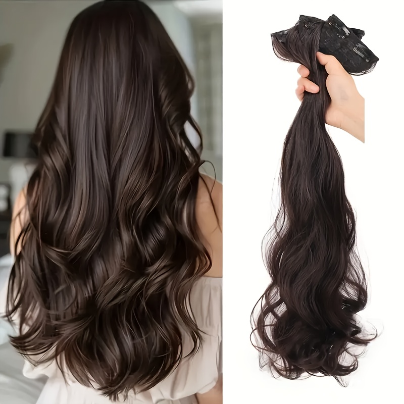 elegant womens 3pcs set   hair extensions clip in wig pieces soft and fluffy lightweight texture seamless design suitable for all hairstyles   daily wear and parties details 1