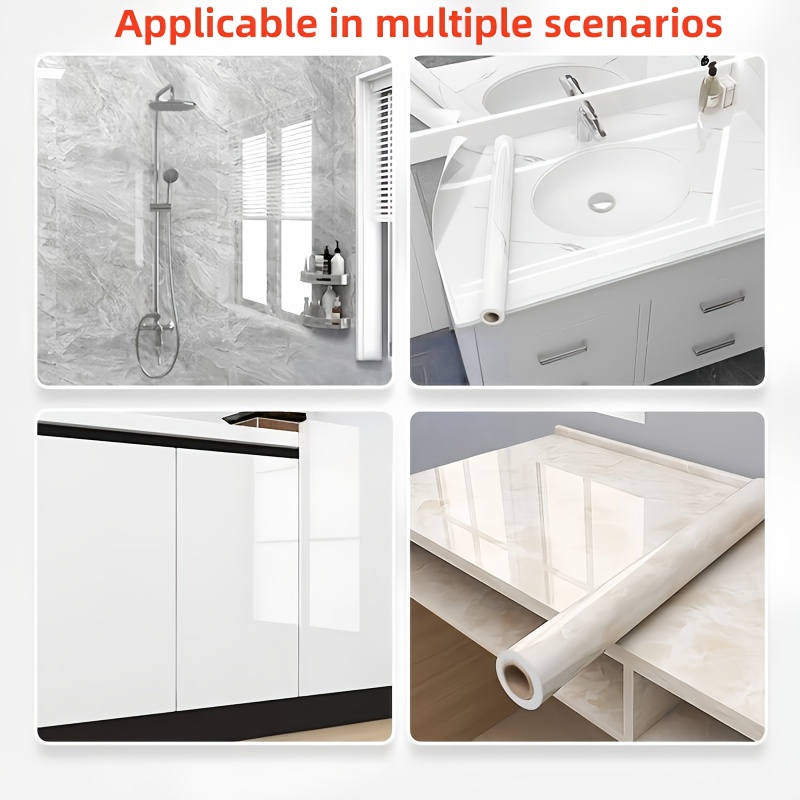 1 roll extra large self marble texture wallpaper floor tiles peel and stick vinyl plank sheets in grey black white gray beige high quality for kitchen bathroom shower tv walls floors decor with textured surface suitable for large easy to clean durable vinyl material random matching design suitable for more Product details 14