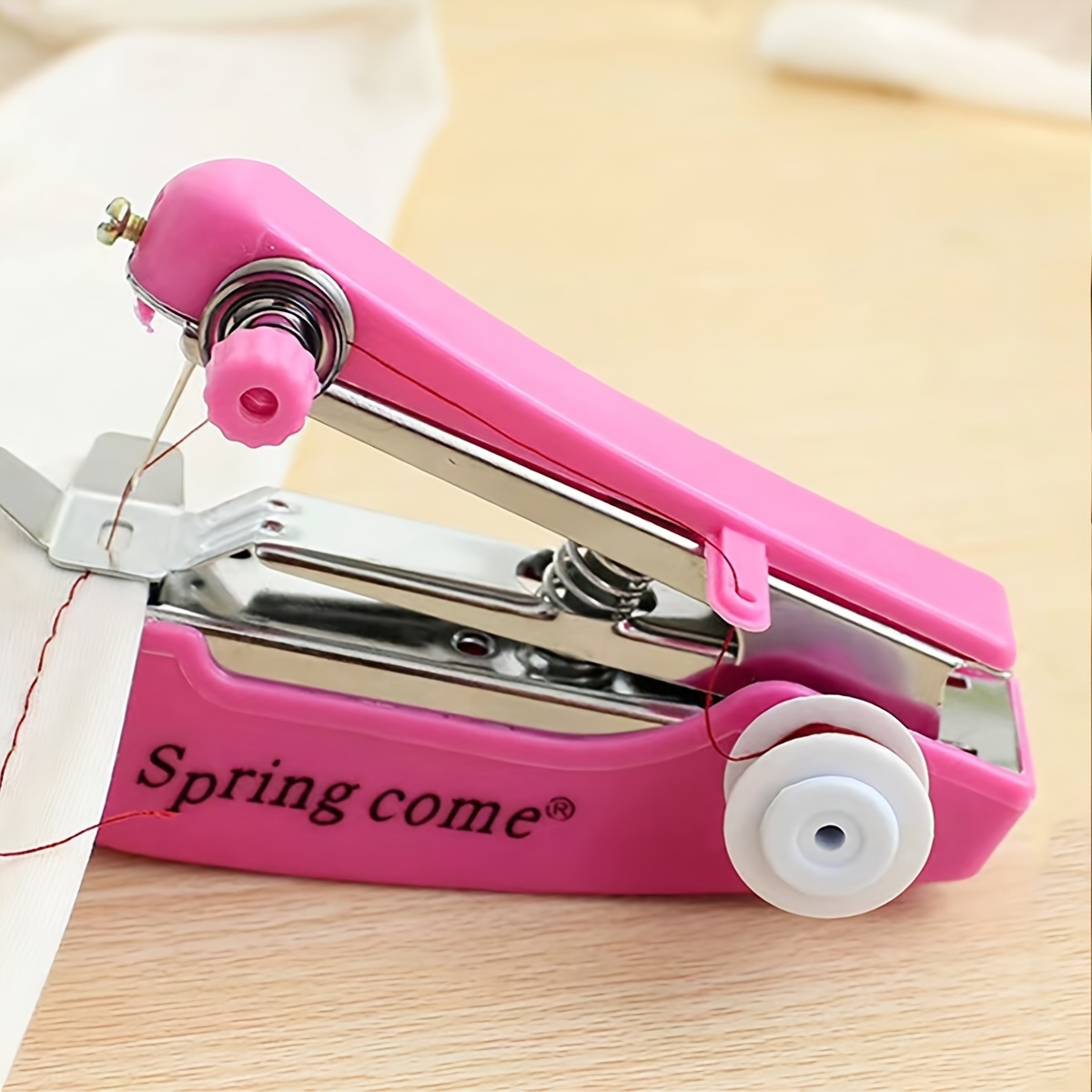 

Mini Portable Manual Sewing Machine - Handheld Multifunctional Pocket Tailor Tool For Home Use - No Electricity Required - Available In White, Black, Bright Pink, Silver Grey