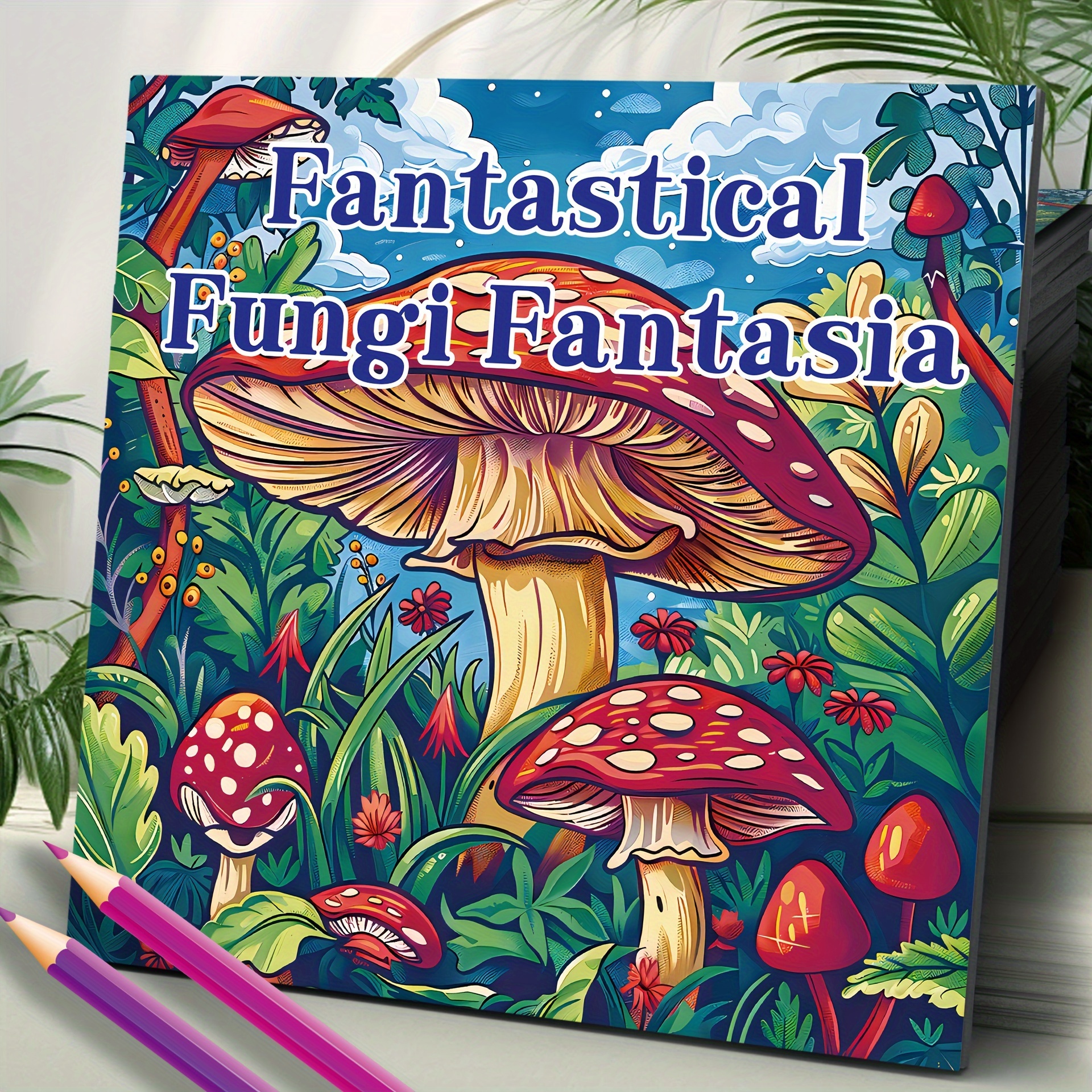

Deluxe Thick-page Fantasy Mushroom Coloring Book For Adults - Ideal Gift For Halloween, Thanksgiving & Christmas
