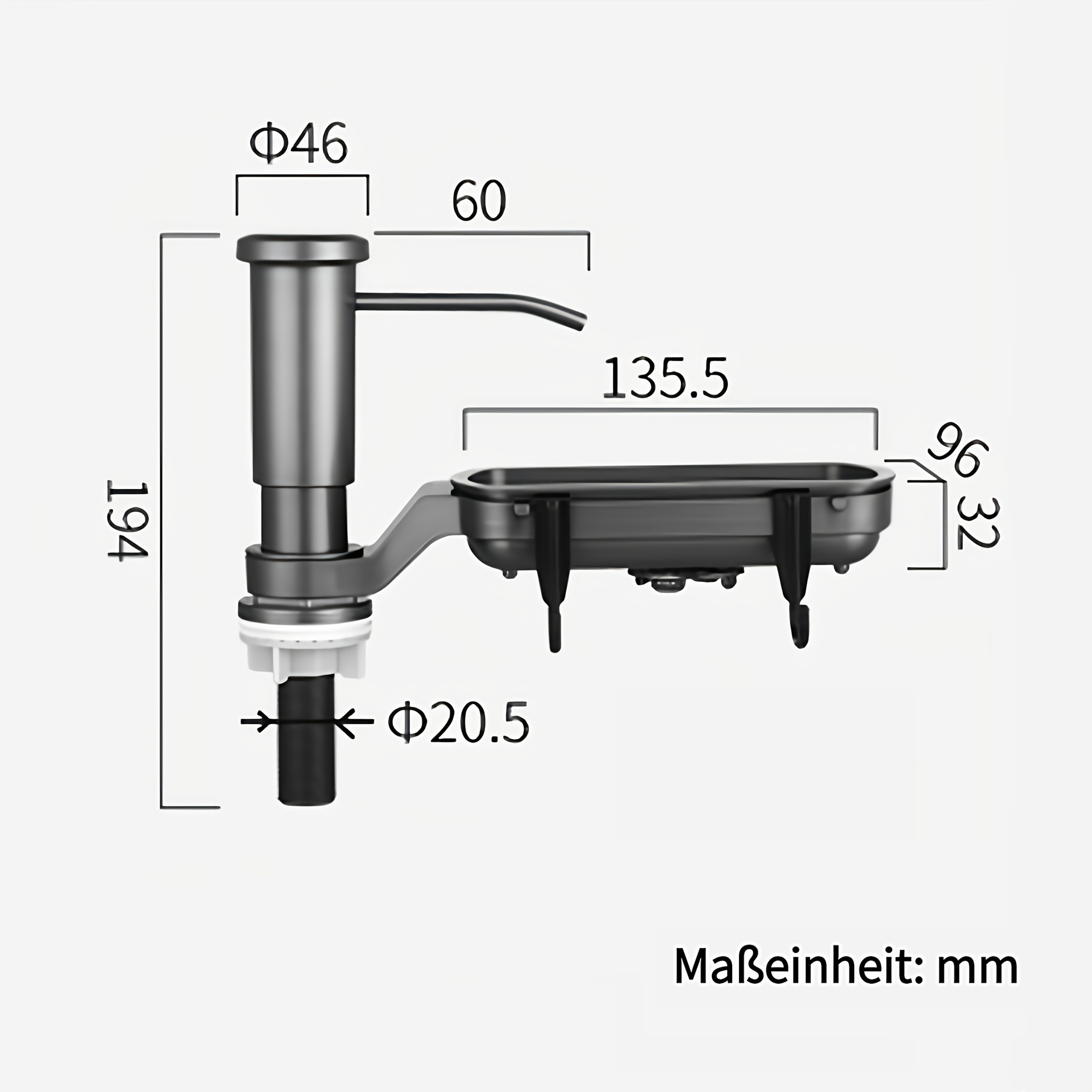 Image of Soap Dispenser For Kitchen Sink, Built-in Sink Soap Dispenser, Countertop Dish Soap Dispenser Pump With 100cm Extension Tube Kit, For Refills