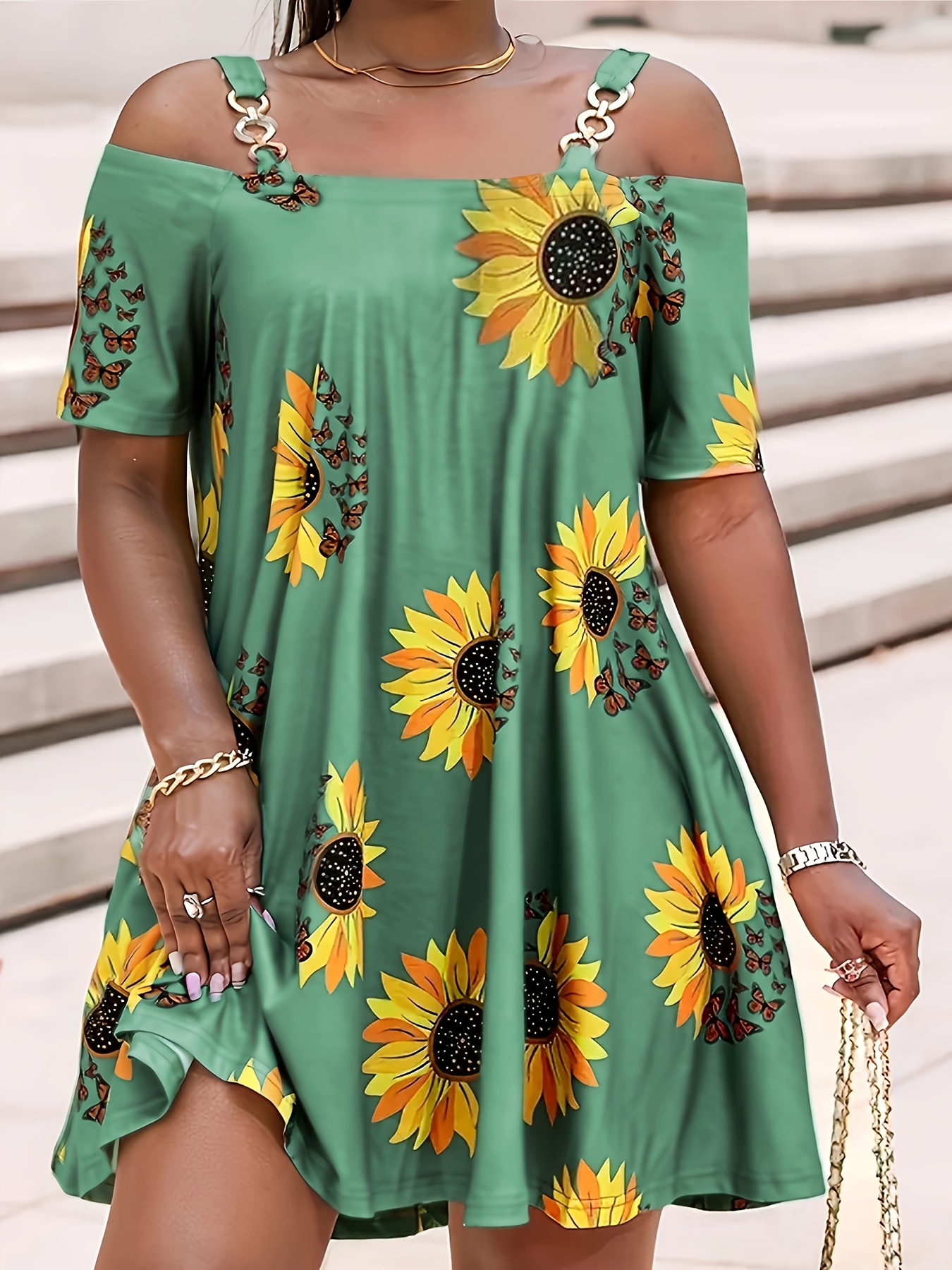 sunflower dress women sold on Temu Canada