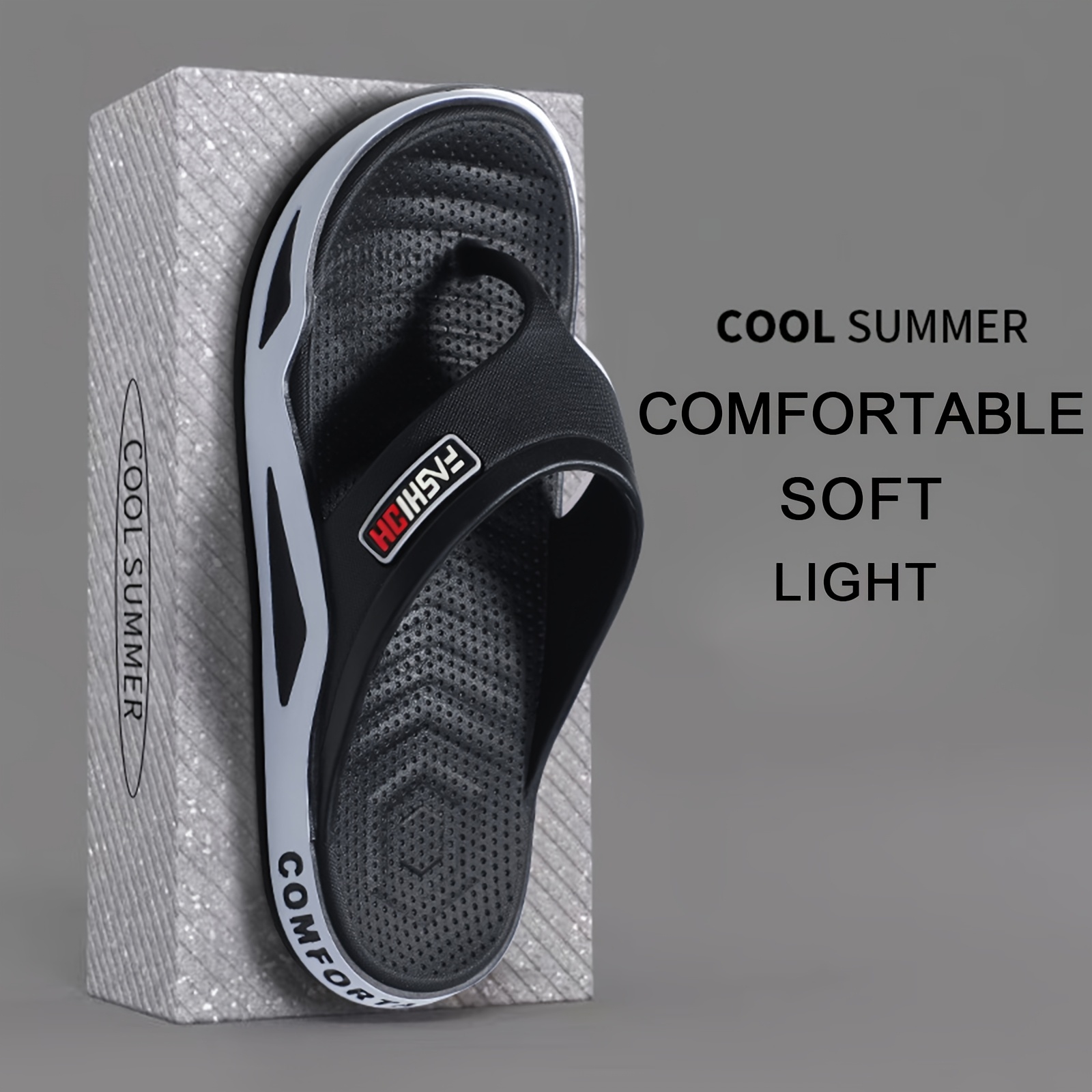 TEMU Wide Fit Eva Sandals For Men And Women - Hand Washable, Spring/summer, Minimalist Striped Design, Ideal For Home And Beach, | Minimalist Sandals