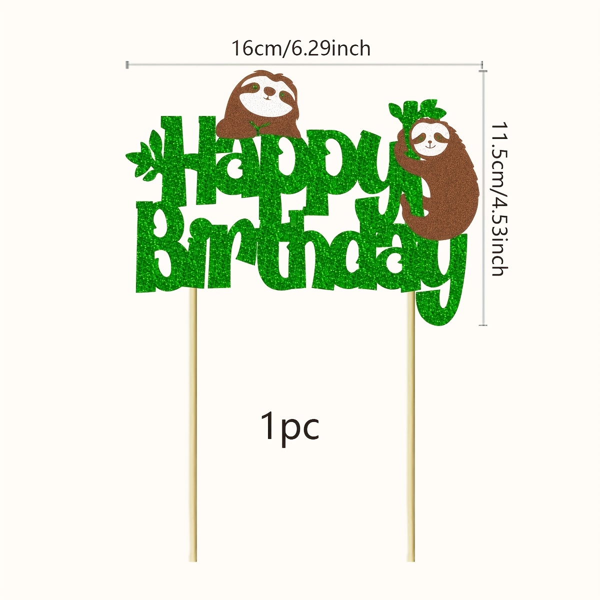 A Sparkling Sloth Birthday Cake Topper For A Sloth-themed Birthday Party Decoration