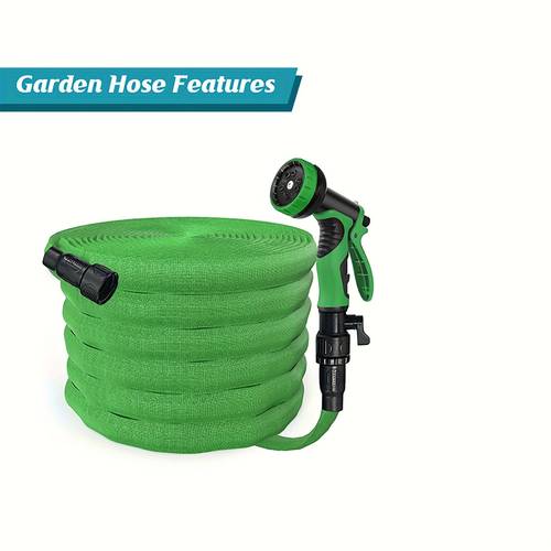 a retractable protective garden hose lightweight multifunctional nozzle universal connector with water gun and pipe suitable for outdoor year round easy to store suitable for garden lawn terrace and window cleaning