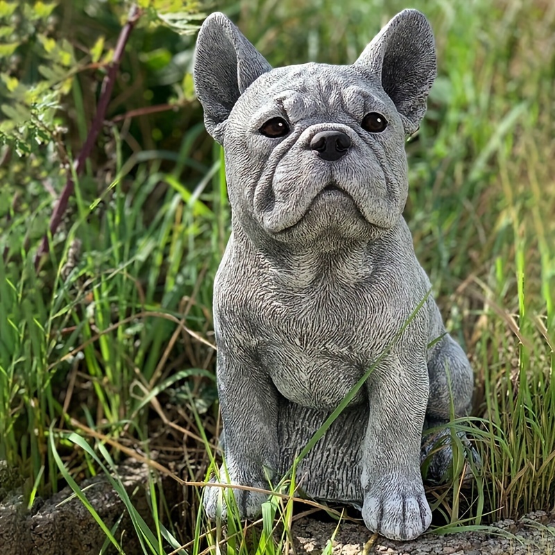 

Resin French Bulldog Statue Collectible Doll For Wedding Decoration - Handcrafted Garden Ornament, Electricity-free