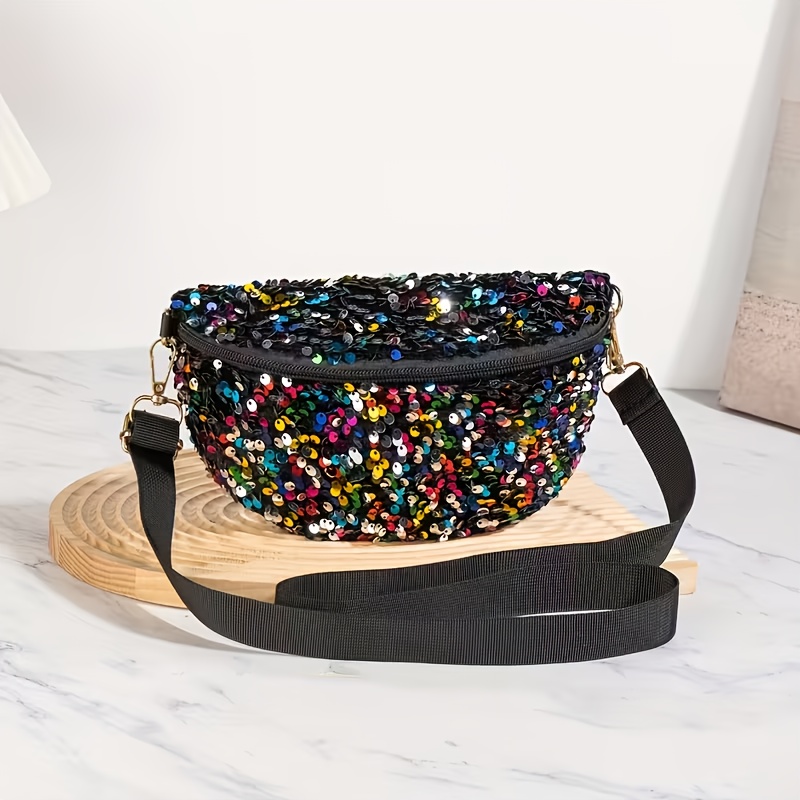 2025 Trendy Sequined Waist Pack High Aesthetic Chest Bag Coin And Phone Pouch