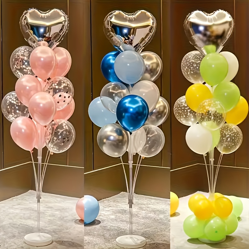 balloon stand set with water filled base balloon accessories reusable ground balloon stand pole suitable for weddings birthdays graduations thanksgiving and christmas parties durable plastic construction easy to assemble ideal for event