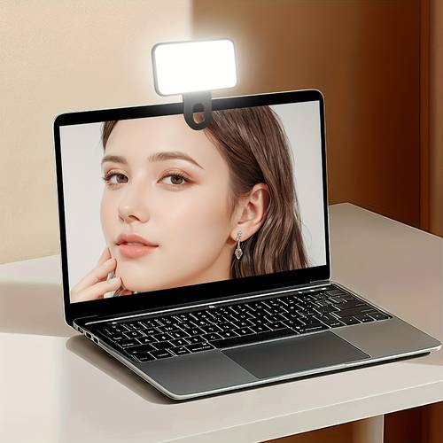 1pc mini clamping fill light portable for video conference live streaming phone photography lamp for iphone 16 17 series for samsung s25 most smartphones