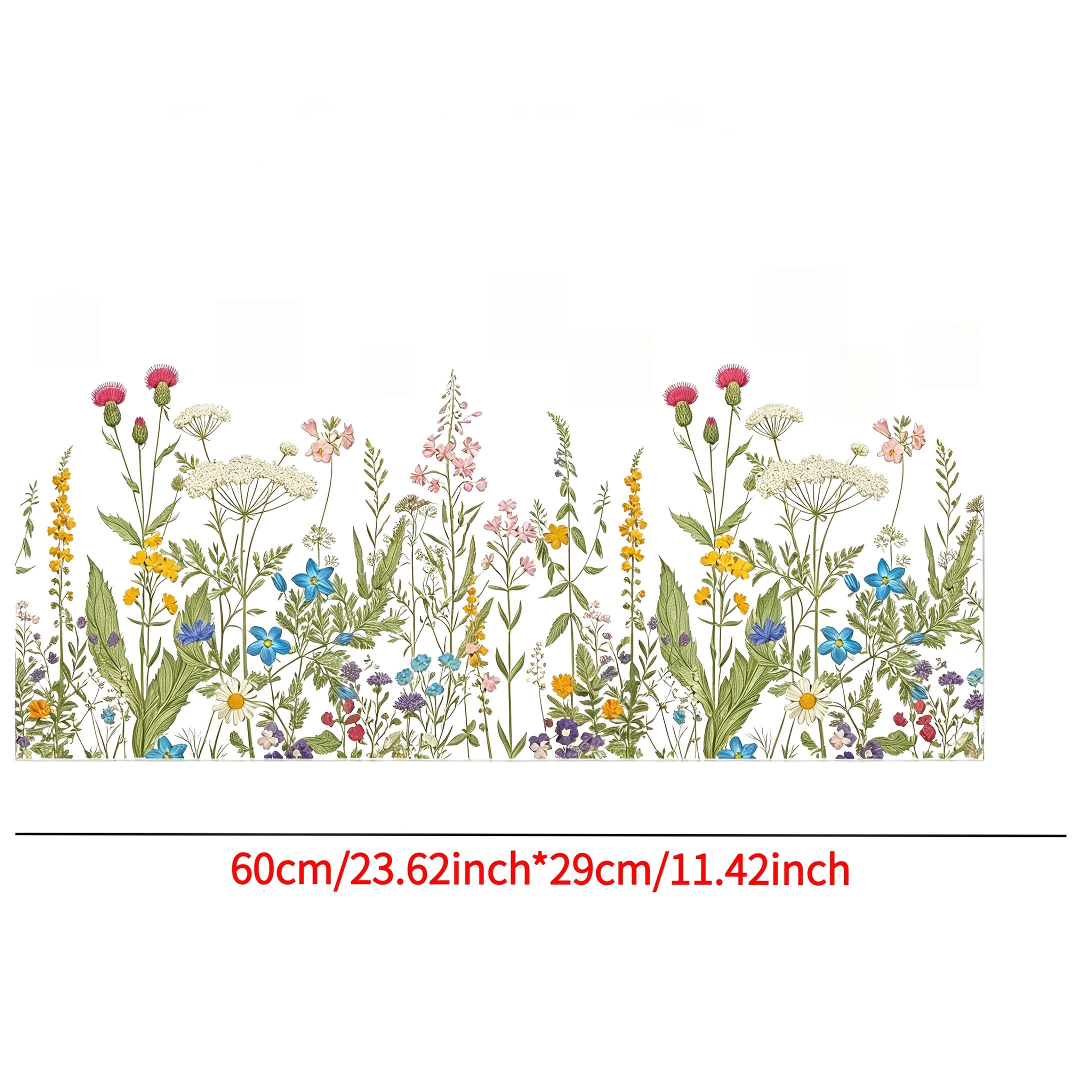 TEMU 1pc Vintage Glass Window Sticker, Green Vintage Floral Reusable Static Cling Film Decal, Suitable For Mirror Glass, Retail Store Displays, Decor