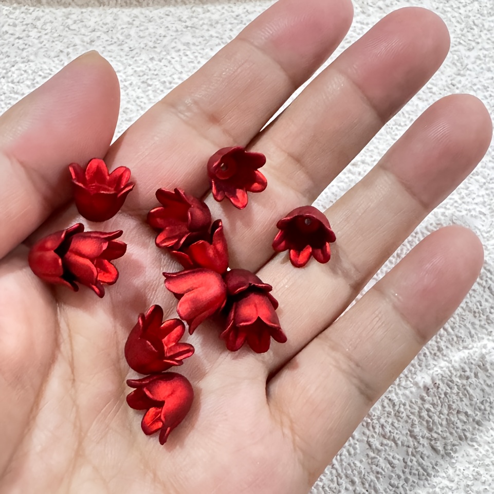 Big Red Wind Chime Flower Bead Set, 200pcs