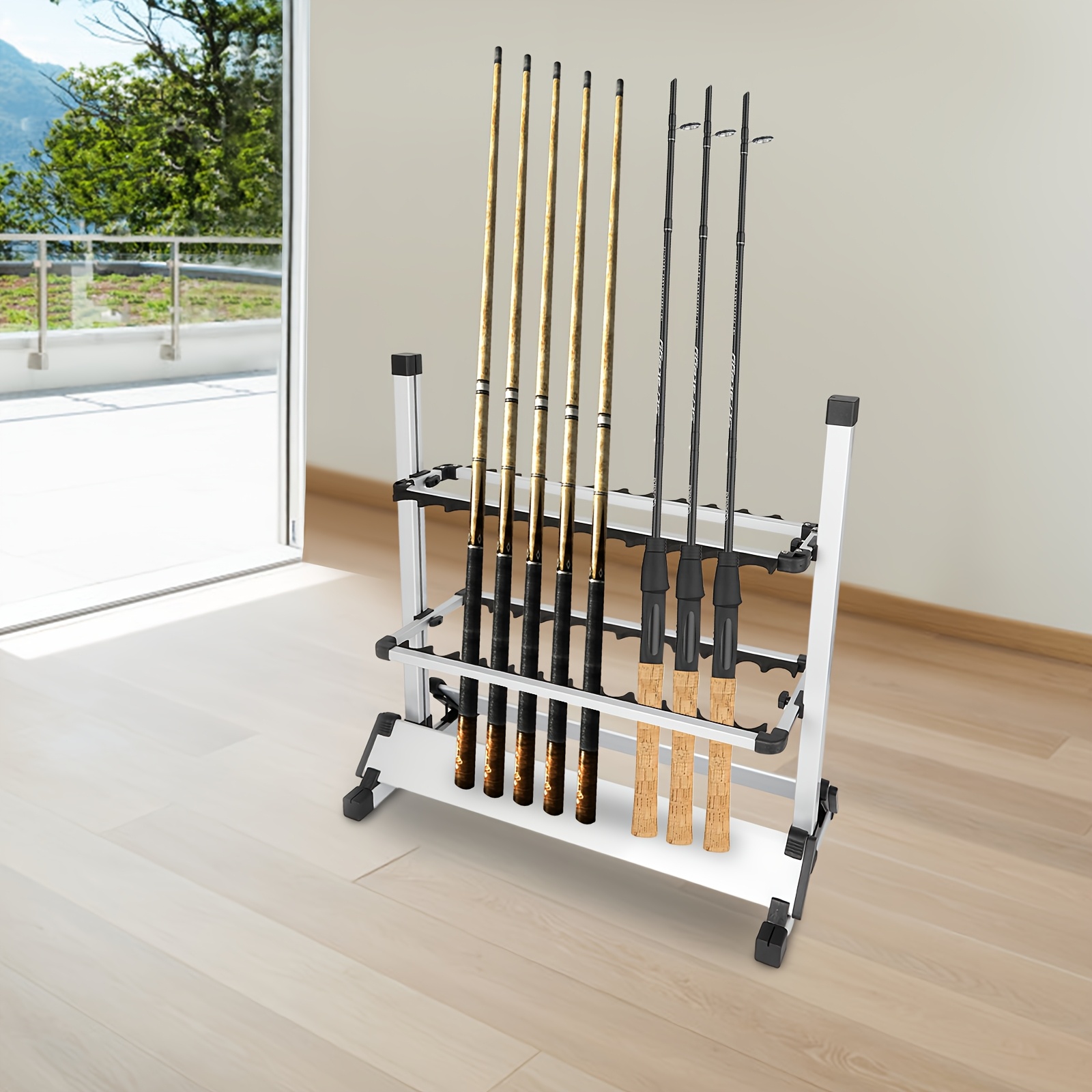 Fishing Rod Holder Can Hold 24 Rods 71.5*31*70cm For Boats, Shopping Malls, Tackle Stores, Garages