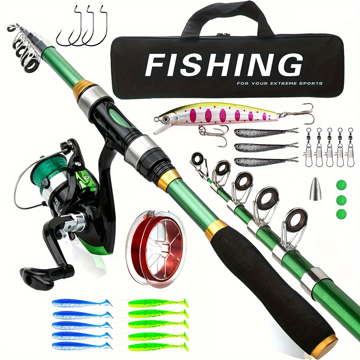 Ftk Travel Fishing Rods Fishing Rod Set ( Spare Tip Short - Temu