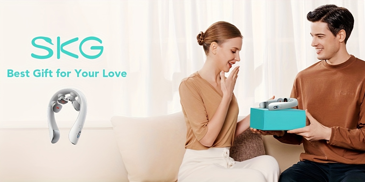 SKG K5-3PRO Neck Massager With Heat 6D Deep Tissue Kneading Cordless Portable For Shoulder Neck Pain Relief Unisex Gift_voghion.com