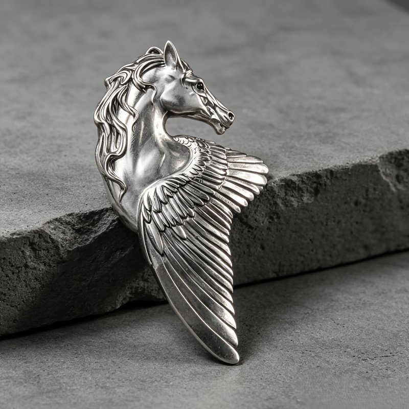 TEMU A Winged Brooch, Men's Retro Equestrian Set Brooch Jewelry