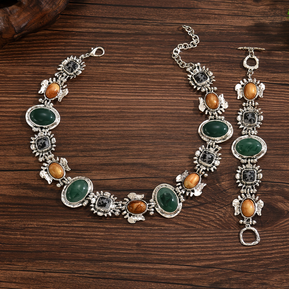 2pcs Exaggerated Elegant Punk Gothic Style Jewelry Set