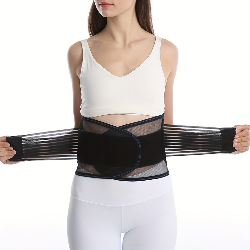 Women's Back Brace for Female Lower Back Pain - Lightweight Soft White  Elastic Lumbar Compression Support Belt is Discreet Under Clothes for Ladies,  Nurses, Walking 