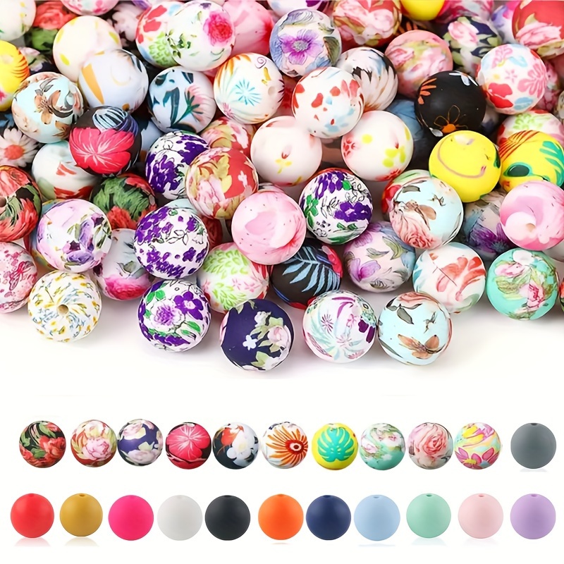 

150 Silicone Beads, 15mm Silicone Beads, Silicone Beads For Key Chain Making, Silicone Bead Bracelet Making Kit And For Pens And Holiday Gifts (popular )