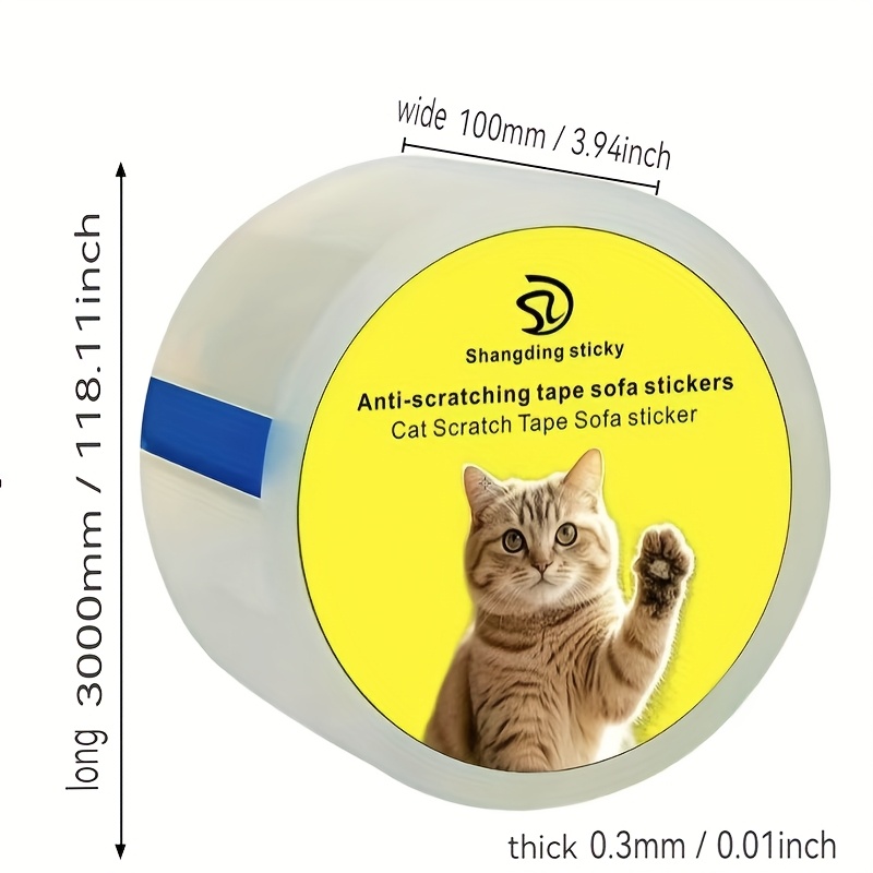 TEMU Cinta Antiarañazos Transparente para Gatos, Protector de Muebles de PVC, Película para Sofá y Sillón Reclinable, Adhesivo Protector Antiarañazos