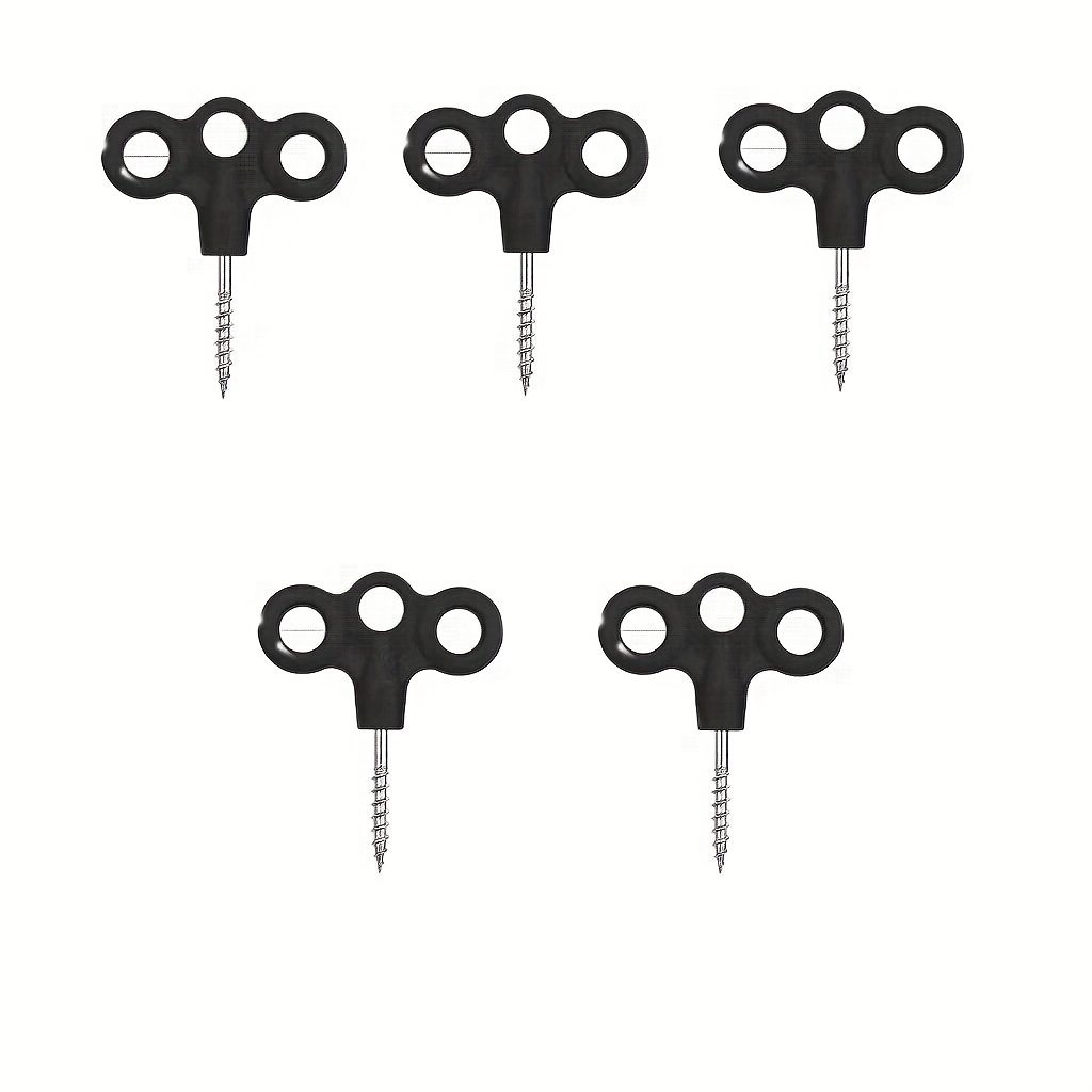 TEMU 5pcs Ancres de sol robustes en acier inoxydable pour tente et auvent avec arbre spiralé et résistante au vent - Piquets de camping multi-trous