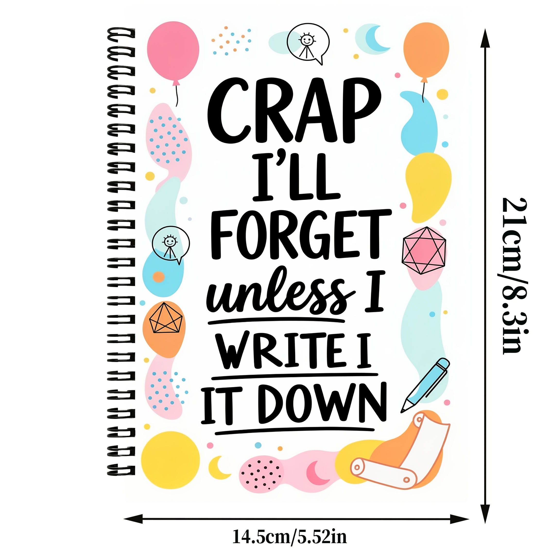 TEMU Surprise Gift For A5 Spiral Notebook 60 Pages Colorful Quote Cover To Write Down Daily Tasks And Avoid Forgetfulness