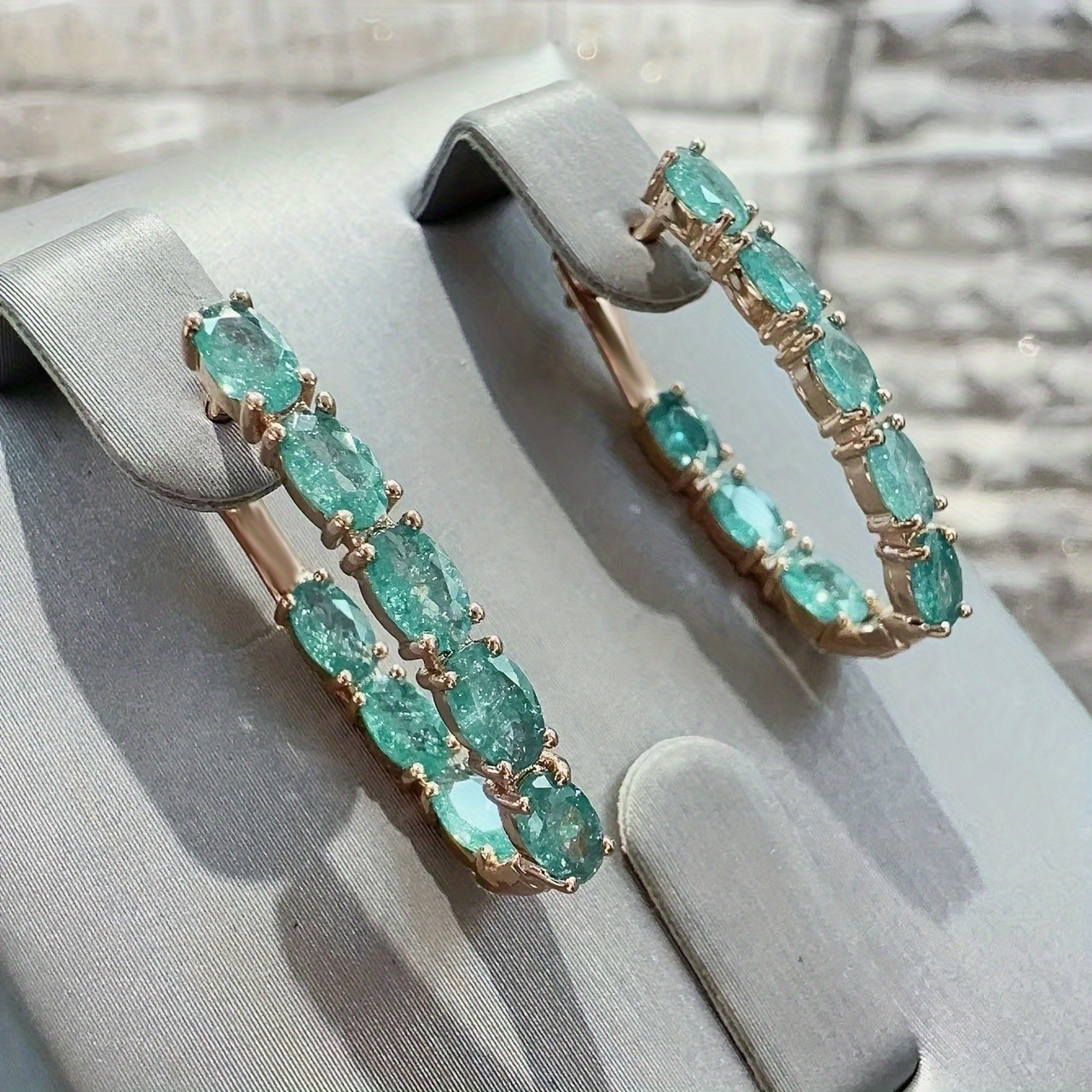 TEMU Angol A Pair Of Bohemian Retro Style Synthetic Zirconia Earrings Suitable For Party Weddings