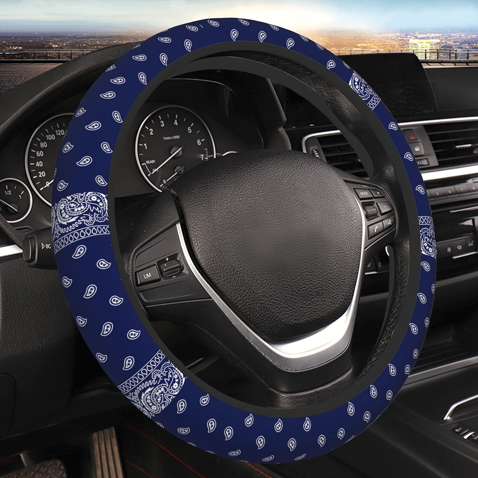 

Pattern Car Steering Wheel Cover - Chloroprene Rubber, Lightweight, Sweat Absorbent, Soft Texture, Suitable For Most Car Brands