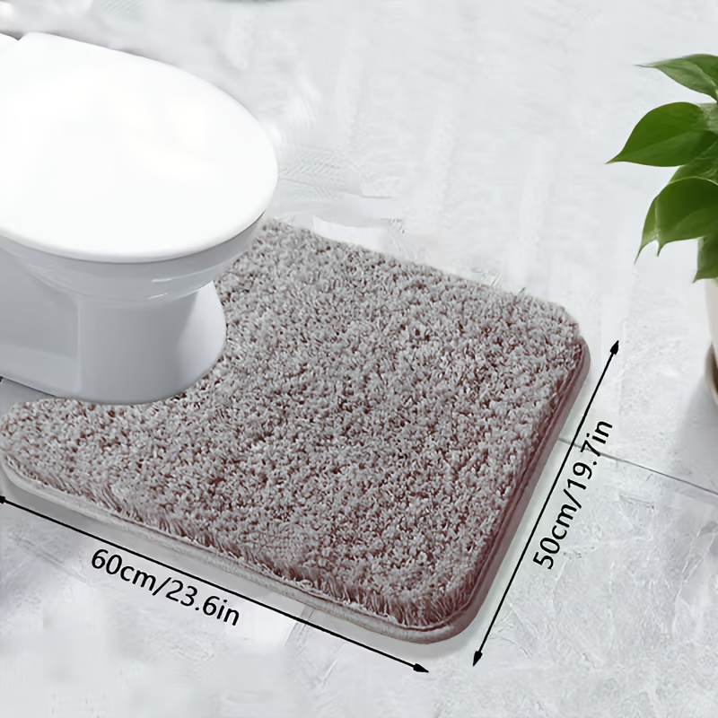 TEMU U-shaped Bath Suitable For Bath/shower - Non-slip Soft Carpet With Thick Backing, Machine Washable Low-pile, Cushioned Mat, Bedside, Use