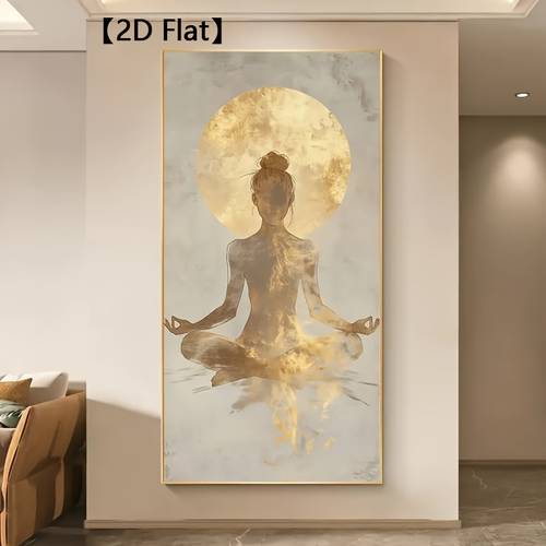 2d flat 2d flat 2d flat large modern abstract meditation canvas wall art frameless minimalist golden and beige quiet meditation poster high quality 2d flat canvas print for living room bedroom and home office decor