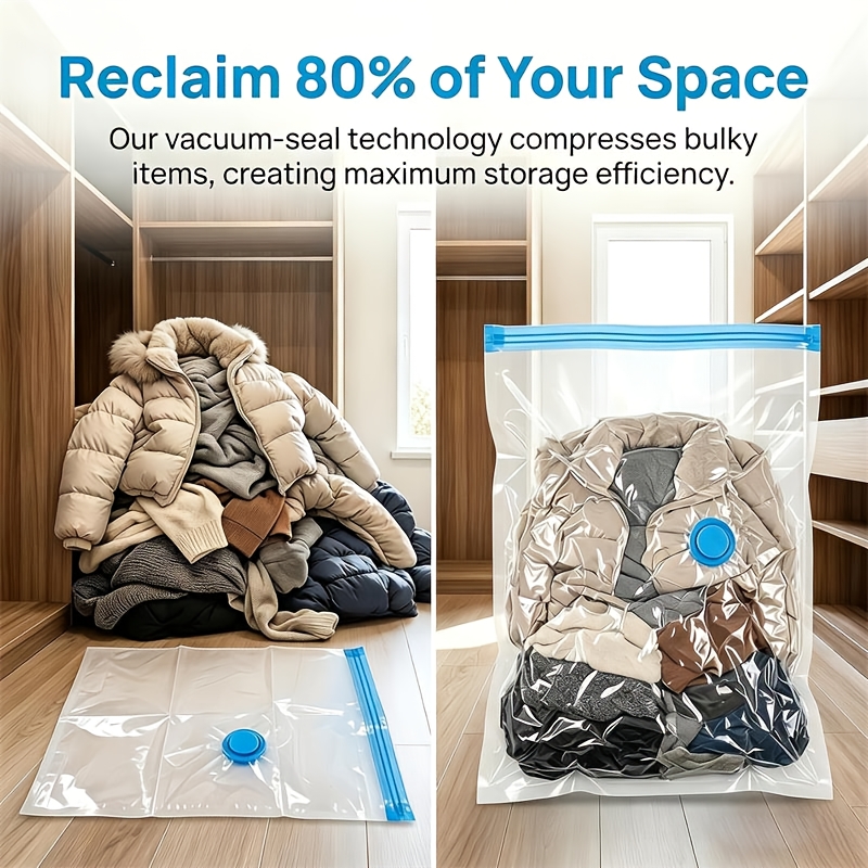 Space Saver Vacuum Storage Bags for Clothes, Small Compression Bags