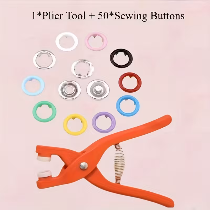 201pcs vibrant snap fastener kit with pliers 50 buttons heavy duty metal snap buttons fasteners in 20 colors compact case for diy crafts clothing hats bags easy to   travel sewing supplies 200 snap fasteners total hat accessories bag making versatile snaps sturdy construction   snaps   craft enthusiasts Product details 5