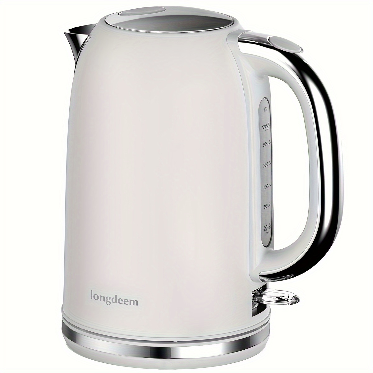 TEMU Electric Kettle Quiet Stainless Steel Interior, Wide-open Lid 1.7l 1500w Electric Tea Kettle, Easy To Clean, Bpa Free Kettle & Hot Water Kettle,