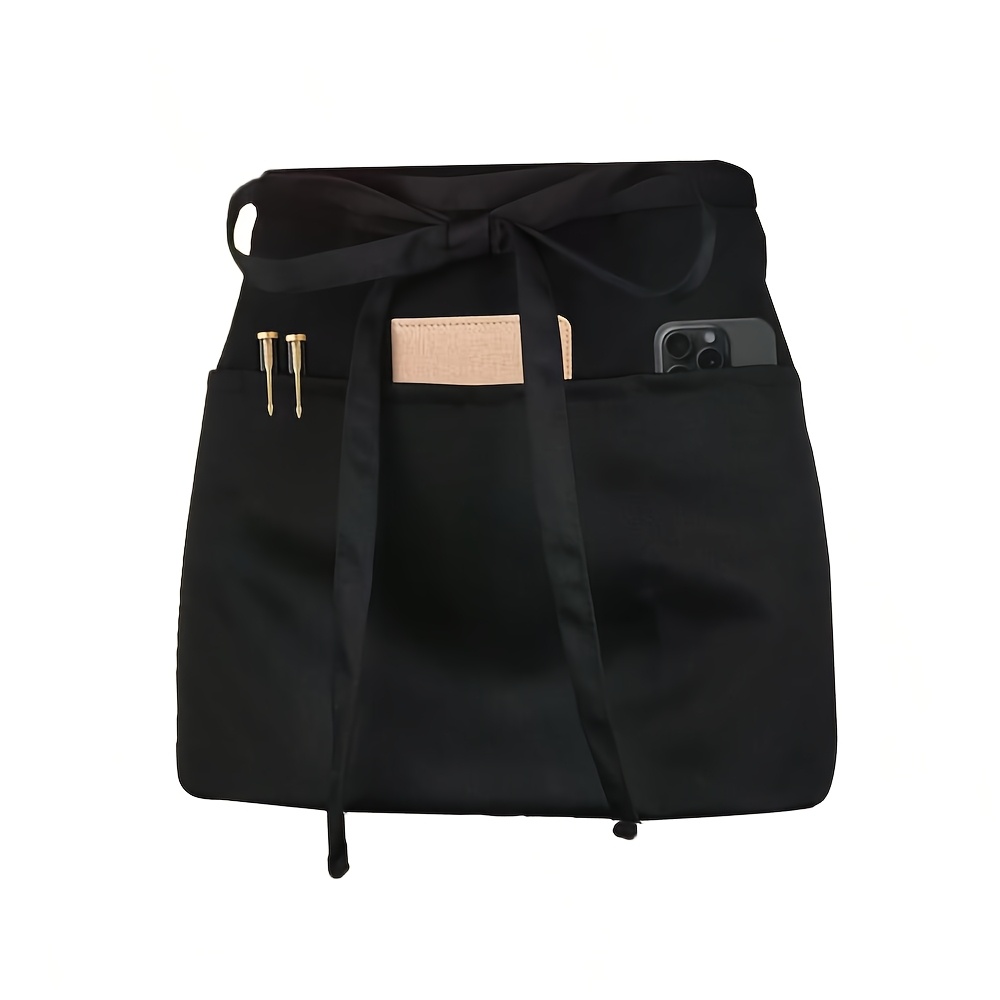 E-shop 1er Pack, Halbes Schürzen, Taillenschürze Halbe Schürze Kellner Schürze mit 3 , Geeignet für Küche Backen Kochen Grillen, Unisex Halbe Schürze,